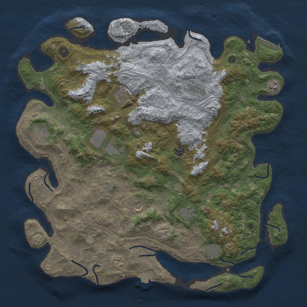 Rust Map: Procedural Map, Size: 4550, Seed: 1655555555, 18 Monuments