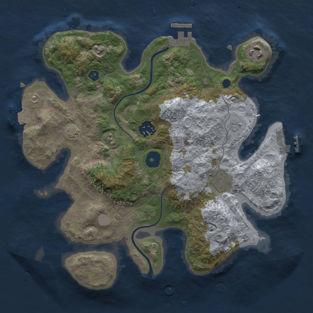 Rust Map: Procedural Map, Size: 3000, Seed: 59876, 8 Monuments