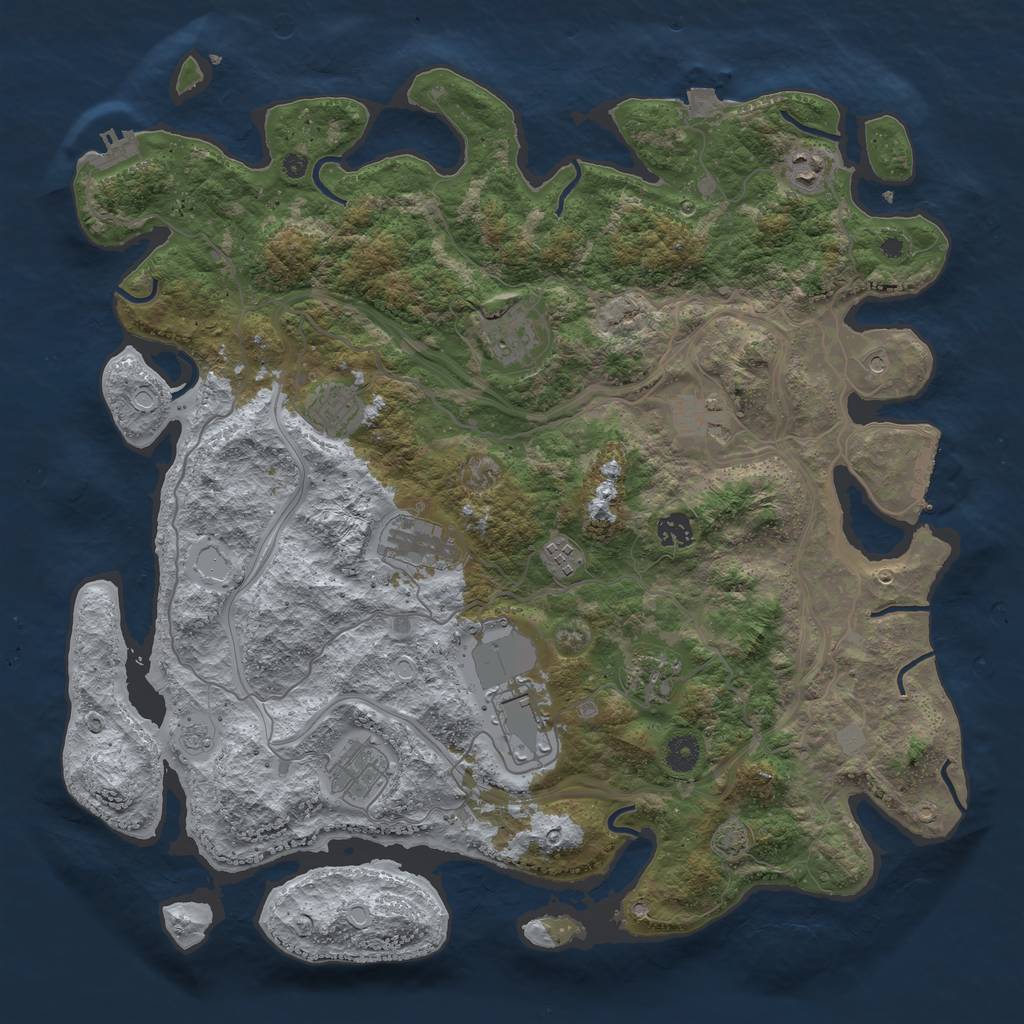 Rust Map: Procedural Map, Size: 4250, Seed: 891872078, 18 Monuments