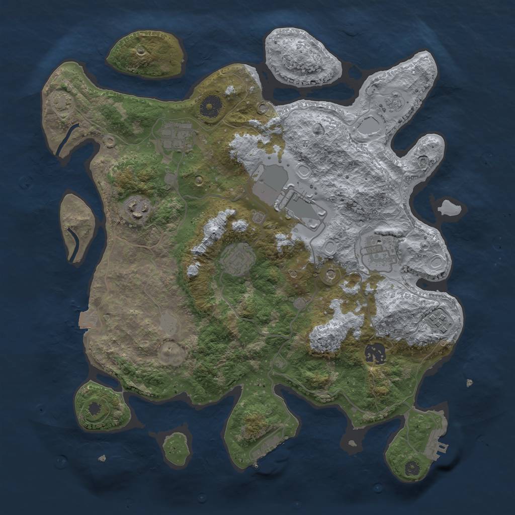 Rust Map: Procedural Map, Size: 3500, Seed: 575780121, 15 Monuments
