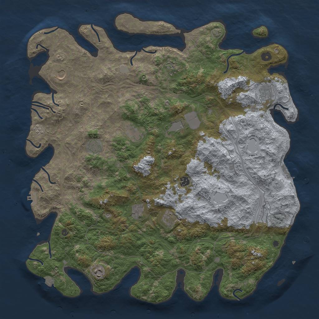 Rust Map: Procedural Map, Size: 4800, Seed: 1367824199, 19 Monuments