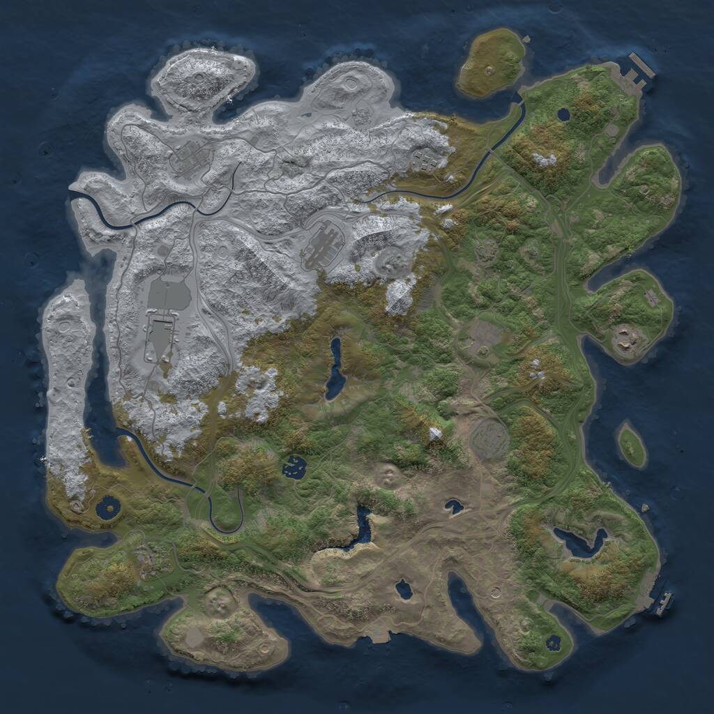 Rust Map: Procedural Map, Size: 4500, Seed: 497801994, 15 Monuments