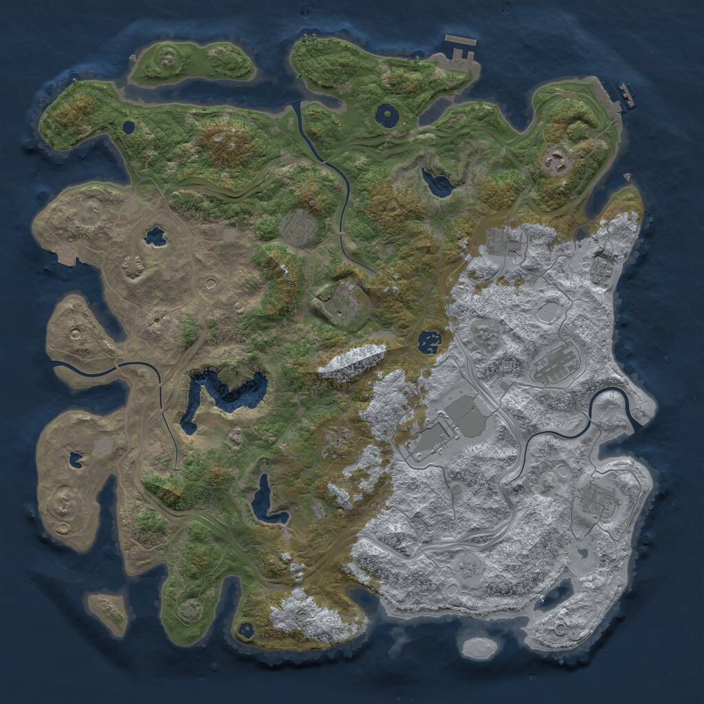Rust Map: Procedural Map, Size: 4500, Seed: 576653208, 16 Monuments