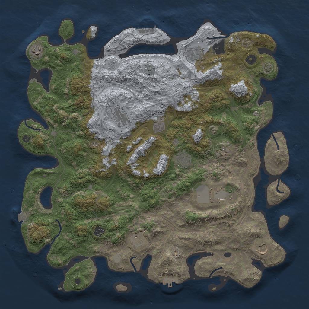 Rust Map: Procedural Map, Size: 4500, Seed: 6942096, 19 Monuments