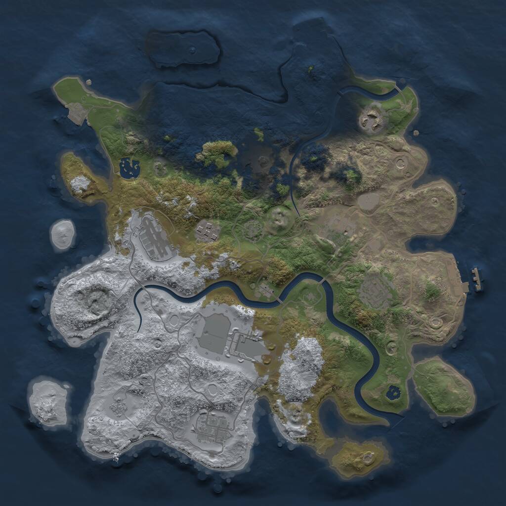 Rust Map: Procedural Map, Size: 3500, Seed: 66519504, 15 Monuments