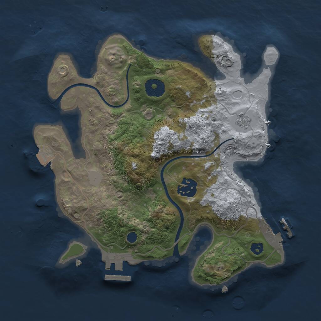 Rust Map: Procedural Map, Size: 2500, Seed: 311805356, 5 Monuments
