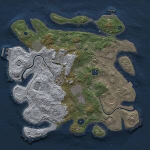 Thumbnail Rust Map: Procedural Map, Size: 3500, Seed: 8202303, 14 Monuments