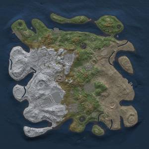 Thumbnail Rust Map: Procedural Map, Size: 3500, Seed: 8202303, 16 Monuments