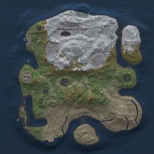 Thumbnail Rust Map: Procedural Map, Size: 3000, Seed: 1303445886, 13 Monuments