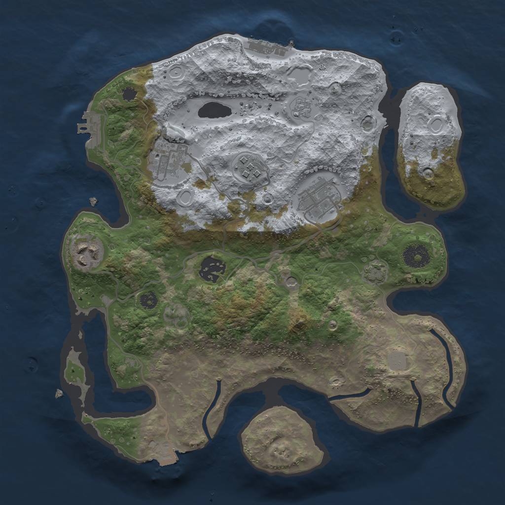 Rust Map: Procedural Map, Size: 3000, Seed: 1303445886, 13 Monuments