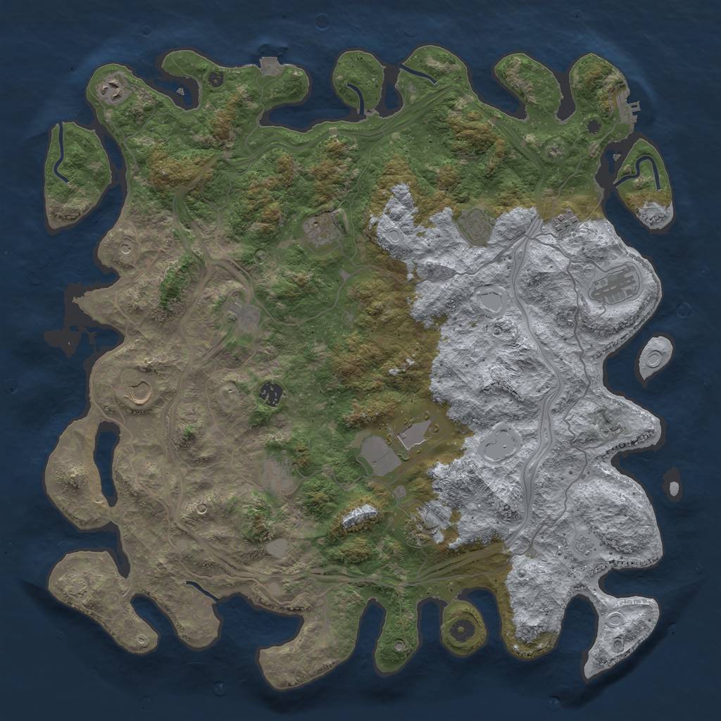 Rust Map: Procedural Map, Size: 4700, Seed: 4320919, 18 Monuments