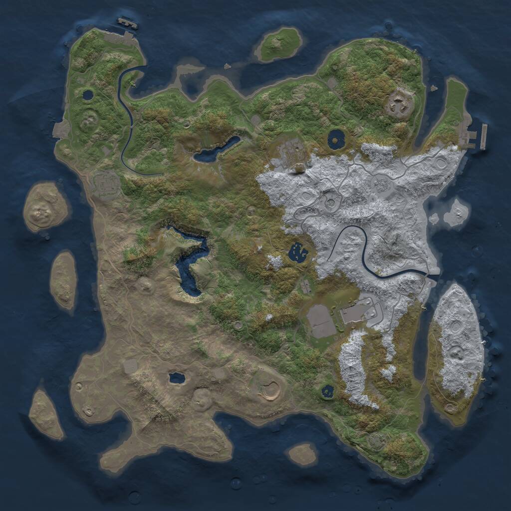 Rust Map: Procedural Map, Size: 4000, Seed: 567438004, 12 Monuments