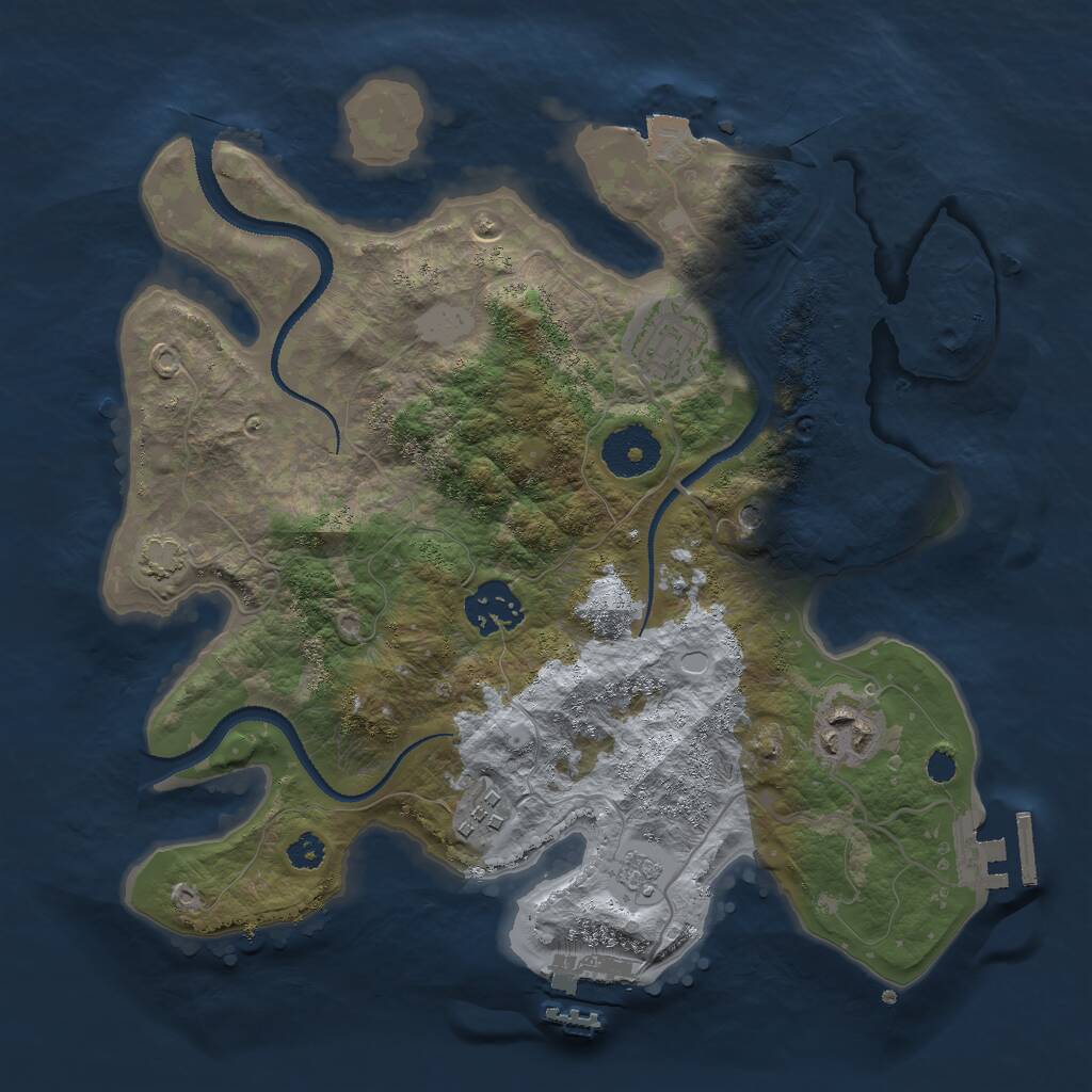 Rust Map: Procedural Map, Size: 3000, Seed: 22290, 10 Monuments