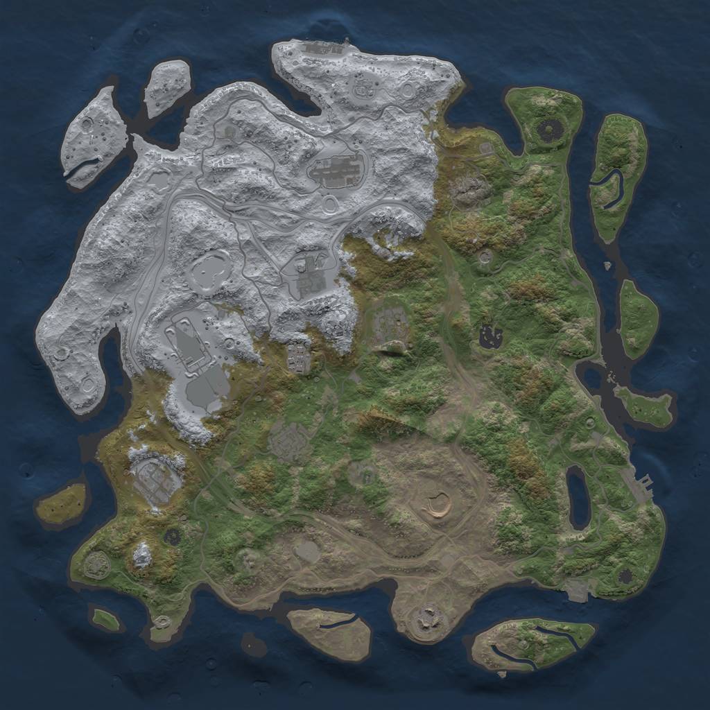 Rust Map: Procedural Map, Size: 4250, Seed: 4202262, 18 Monuments