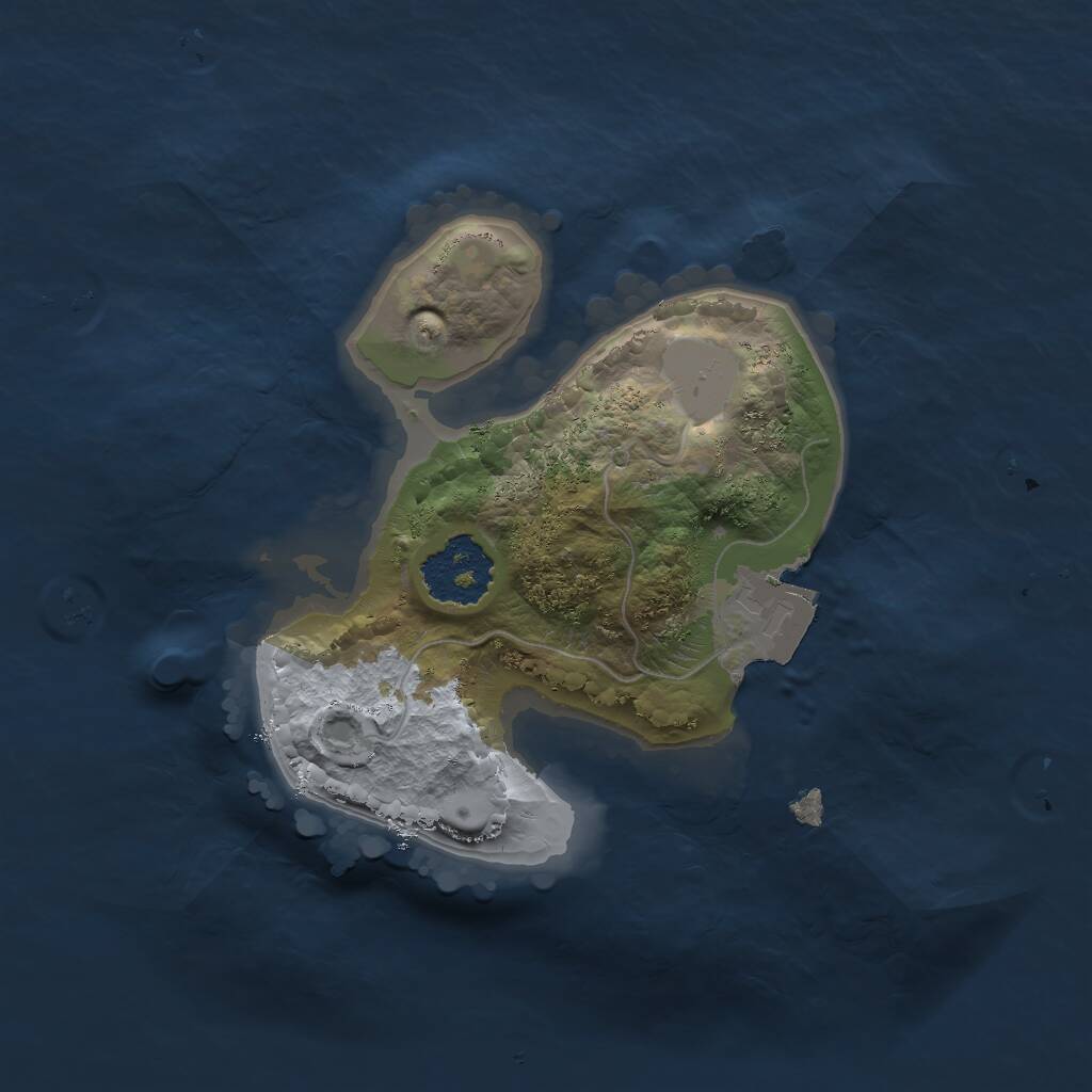 Rust Map: Procedural Map, Size: 1600, Seed: 222, 1 Monuments