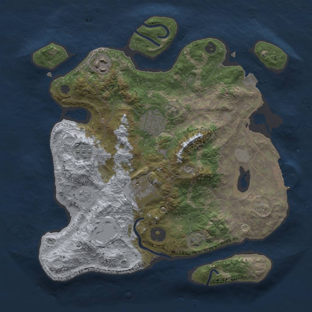 Rust Map: Procedural Map, Size: 3000, Seed: 1508565906, 11 Monuments