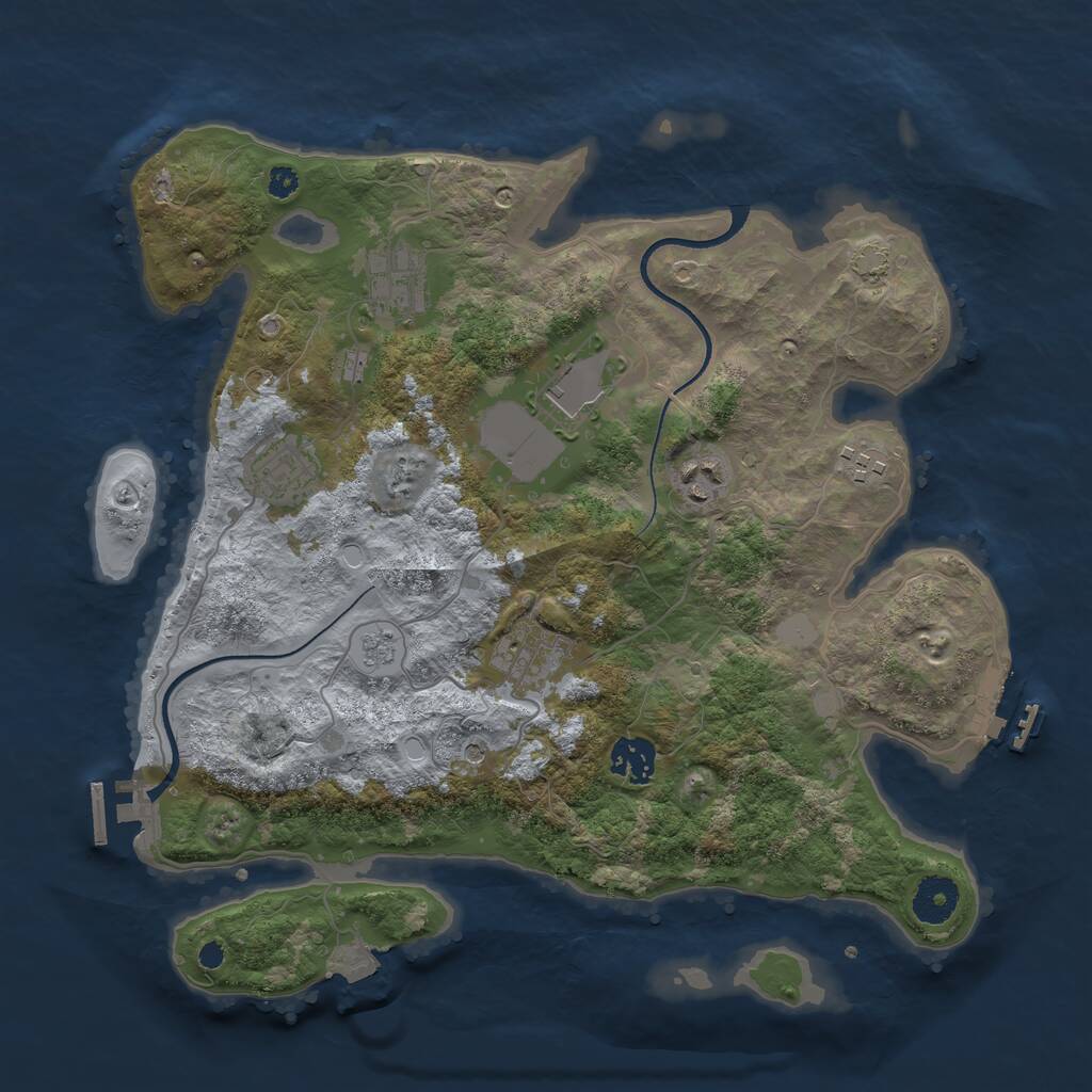 Rust Map: Procedural Map, Size: 3500, Seed: 1790930996, 13 Monuments