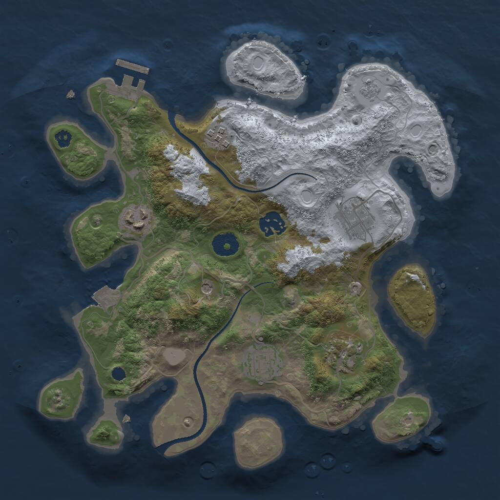 Rust Map: Procedural Map, Size: 3000, Seed: 13848, 10 Monuments