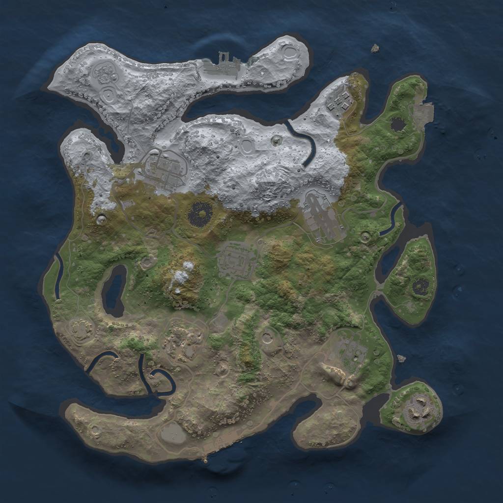 Rust Map: Procedural Map, Size: 3000, Seed: 442343930, 15 Monuments