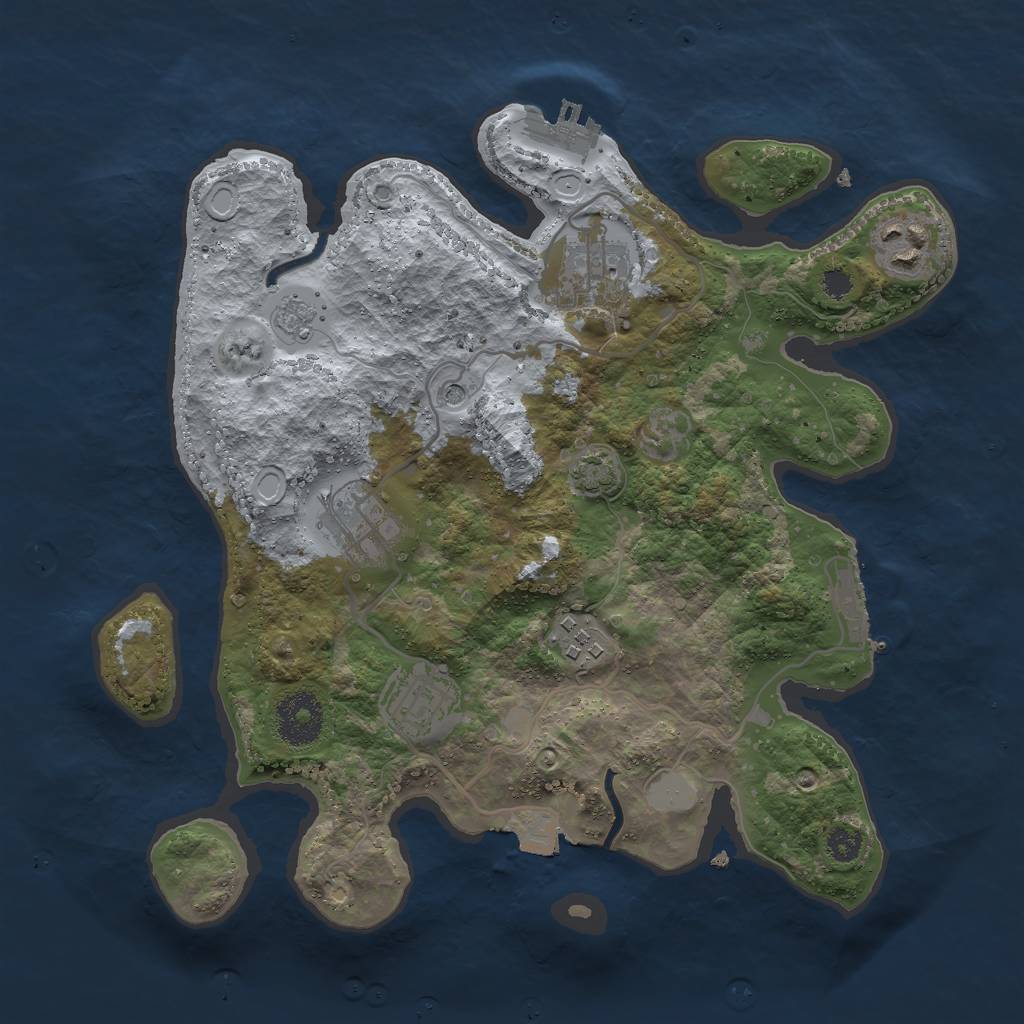 Rust Map: Procedural Map, Size: 3000, Seed: 1147193765, 13 Monuments
