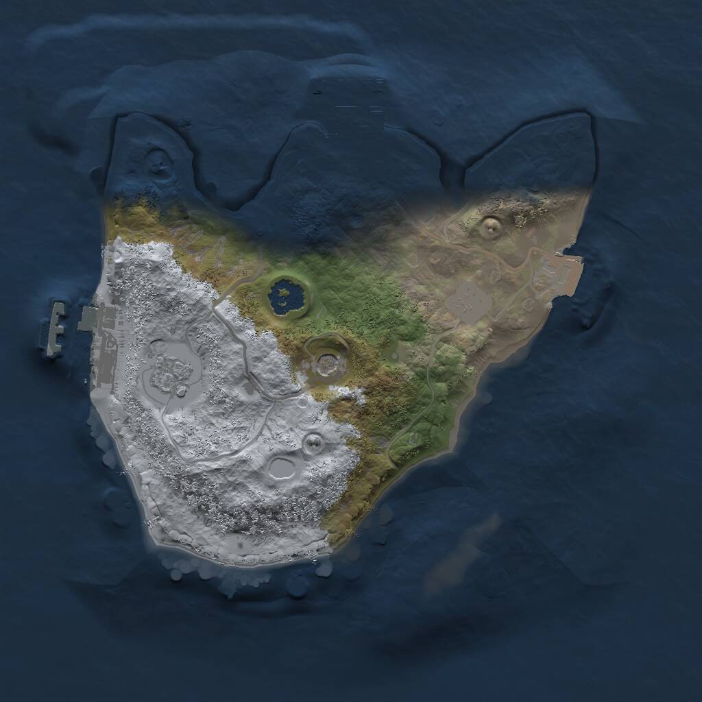 Rust Map: Procedural Map, Size: 2000, Seed: 3453, 5 Monuments