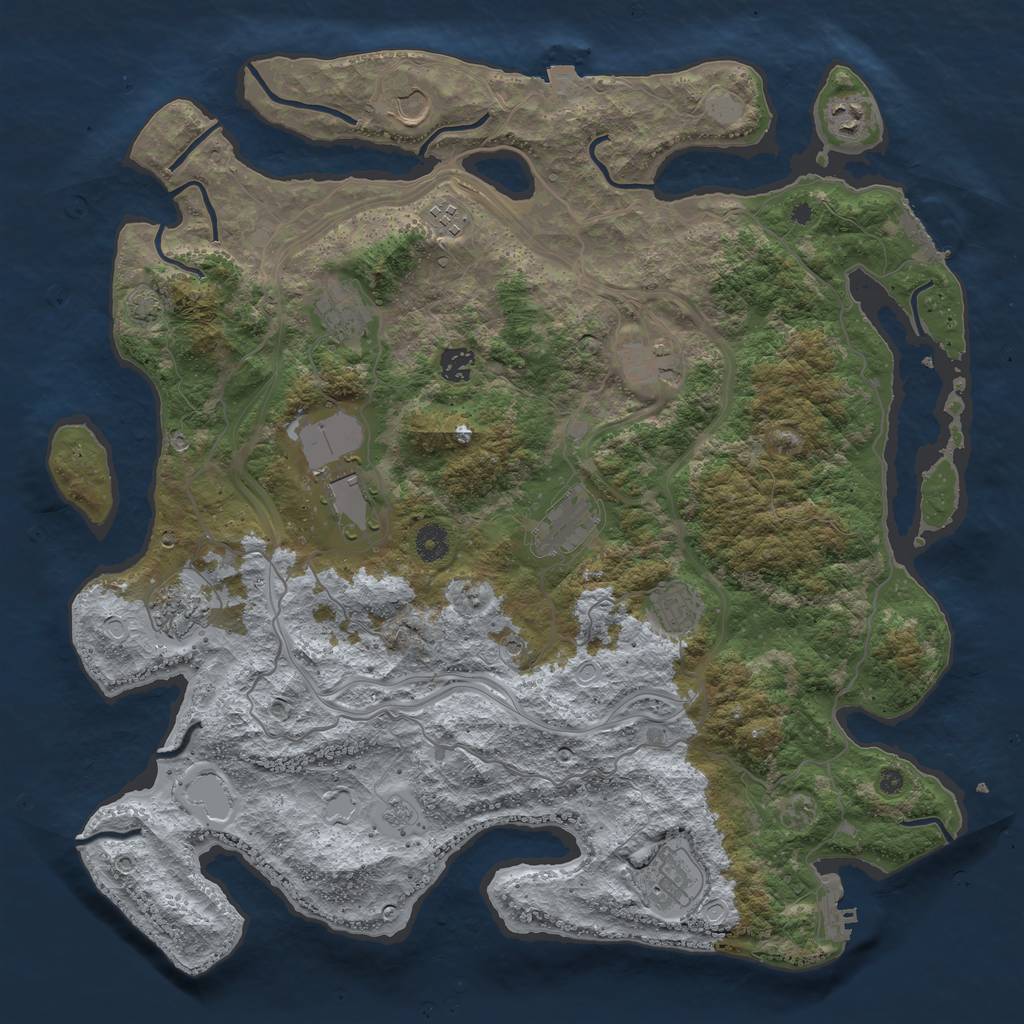 Rust Map: Procedural Map, Size: 4270, Seed: 2147483647, 19 Monuments