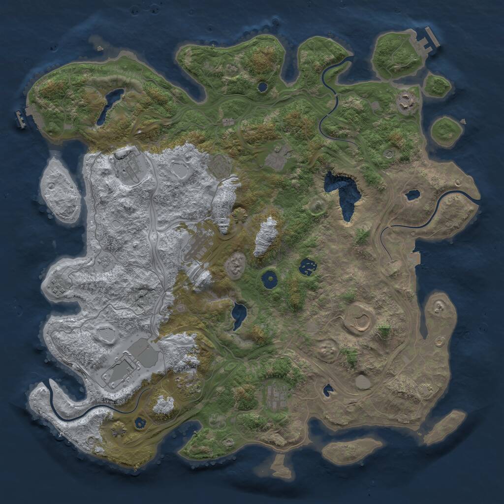 Rust Map: Procedural Map, Size: 4500, Seed: 1664534063, 17 Monuments