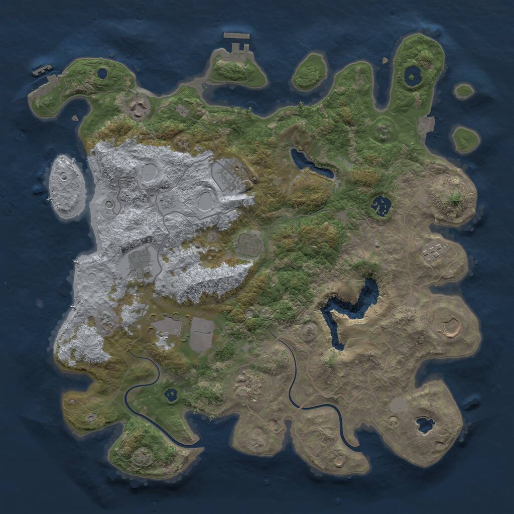 Rust Map: Procedural Map, Size: 4000, Seed: 1218085982, 15 Monuments