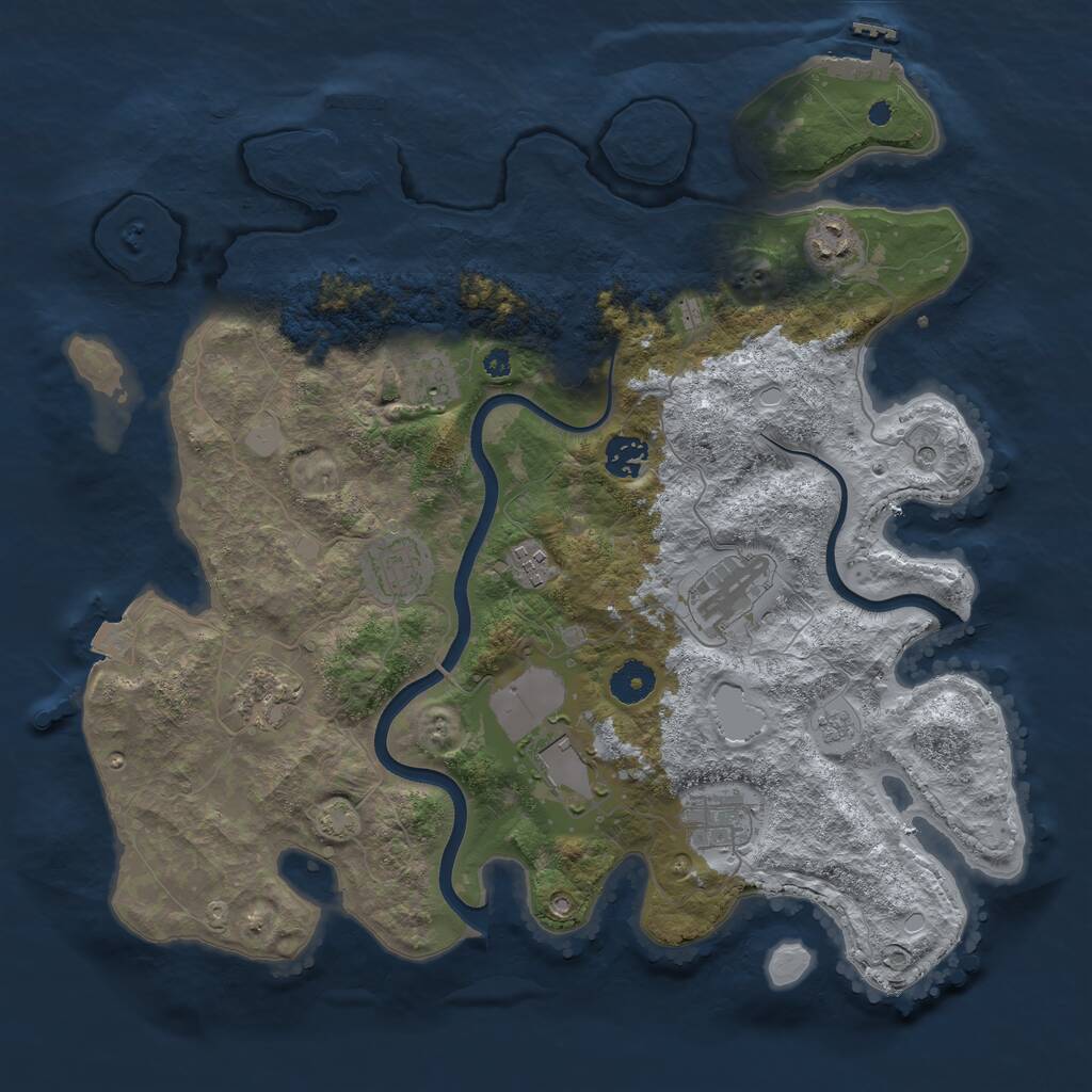 Rust Map: Procedural Map, Size: 3800, Seed: 286045260, 15 Monuments