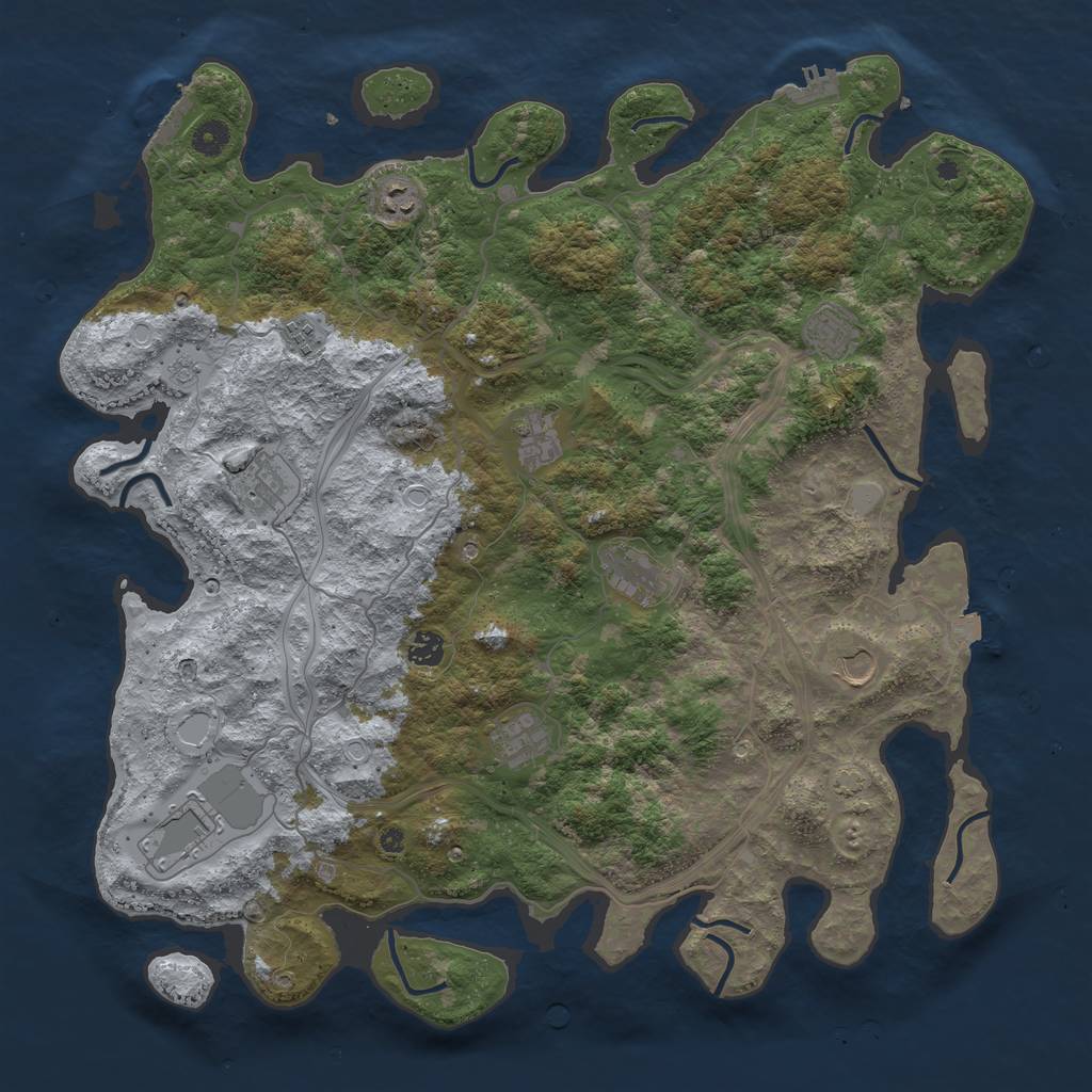 Rust Map: Procedural Map, Size: 4500, Seed: 1978503044, 18 Monuments