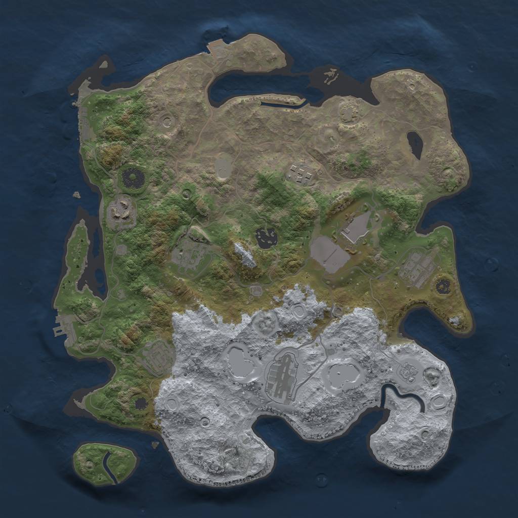 Rust Map: Procedural Map, Size: 3500, Seed: 575156681, 16 Monuments