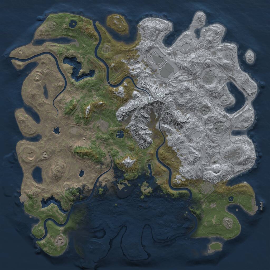 Rust Map: Procedural Map, Size: 5000, Seed: 5277, 17 Monuments