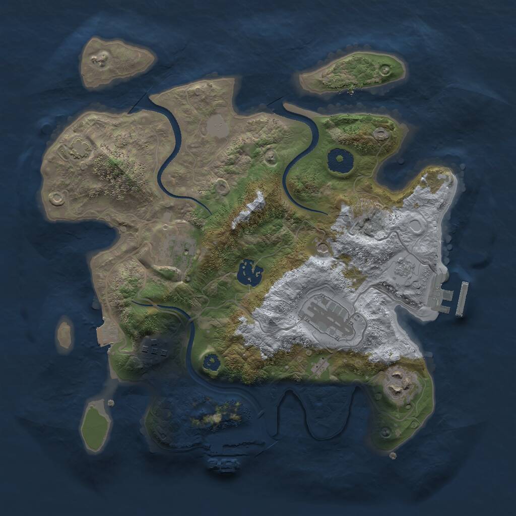 Rust Map: Procedural Map, Size: 3000, Seed: 12791, 11 Monuments
