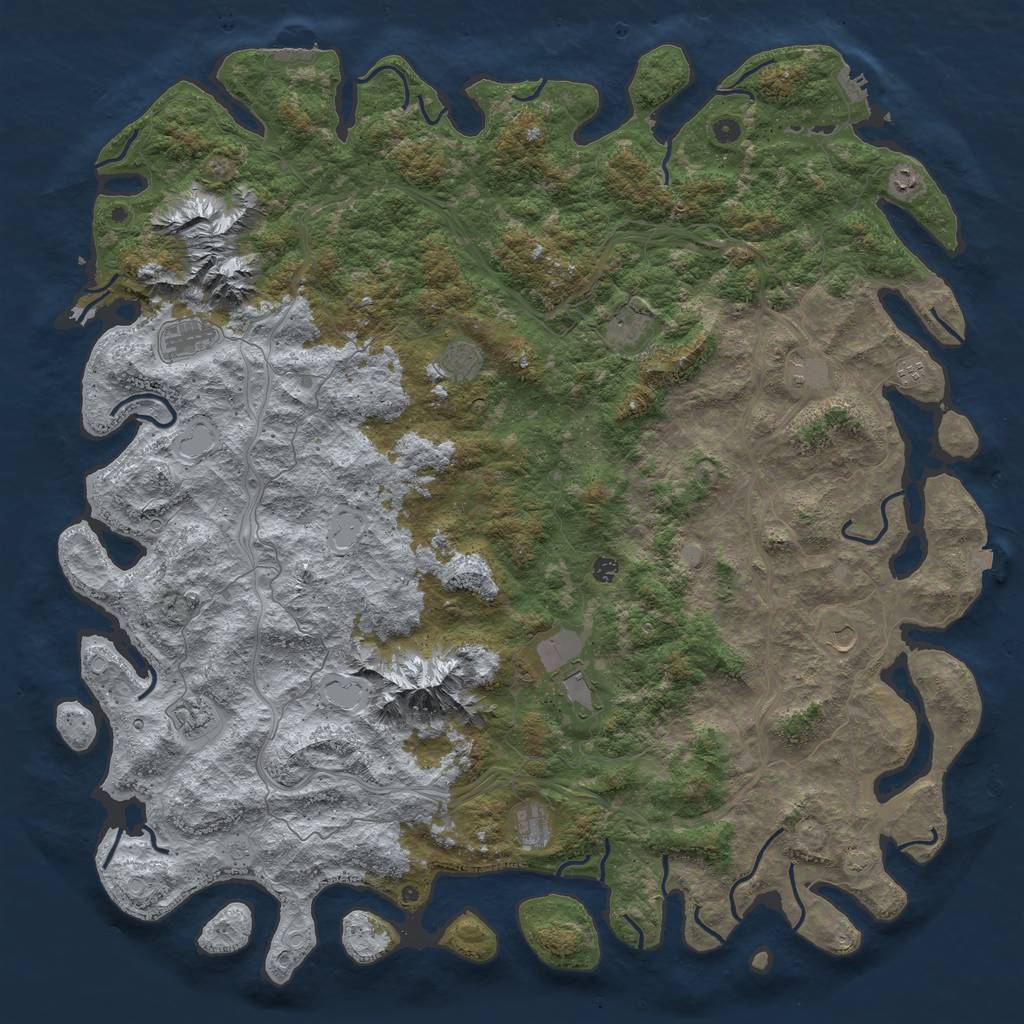 Rust Map: Procedural Map, Size: 6000, Seed: 7171212, 19 Monuments