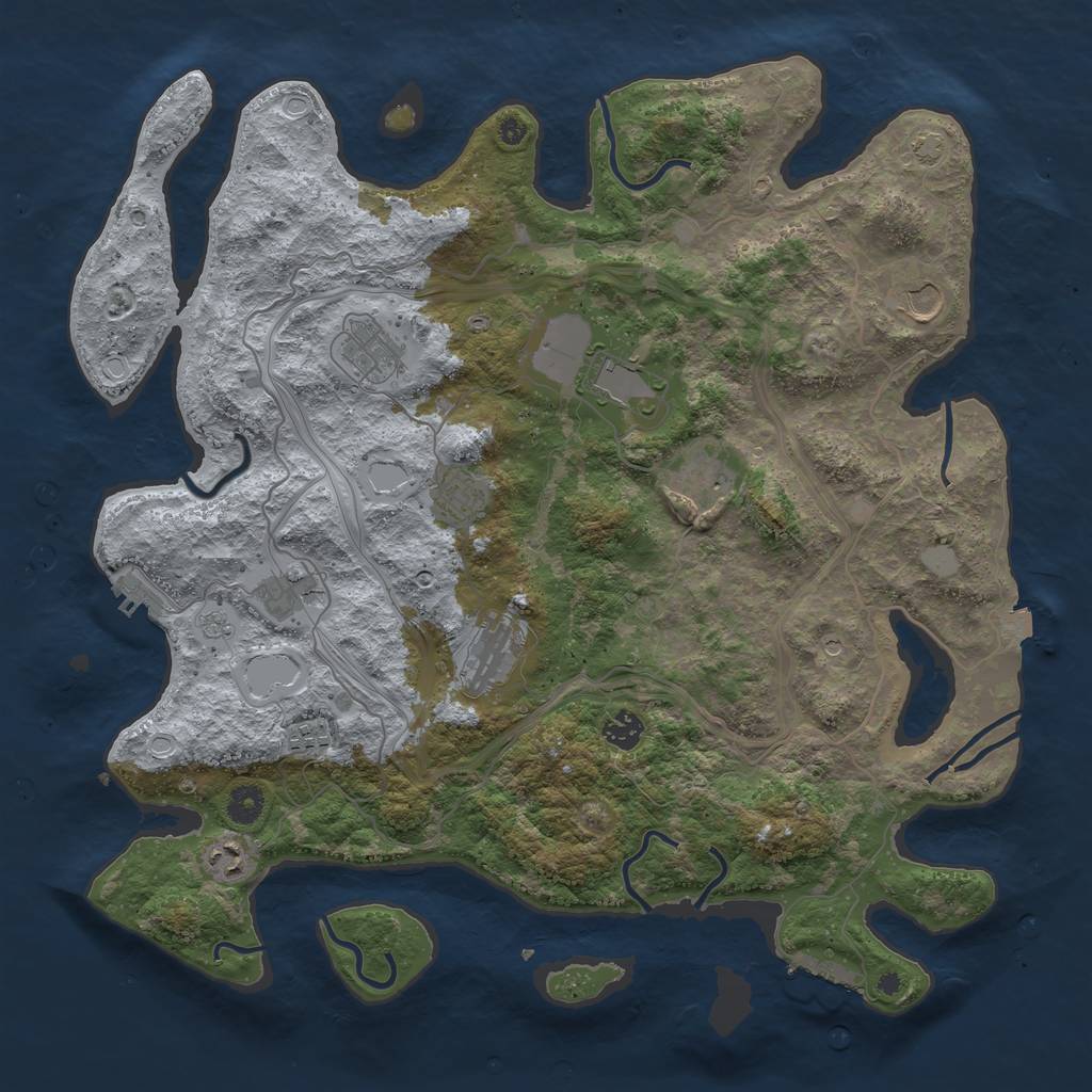 Rust Map: Procedural Map, Size: 4250, Seed: 258098234, 18 Monuments