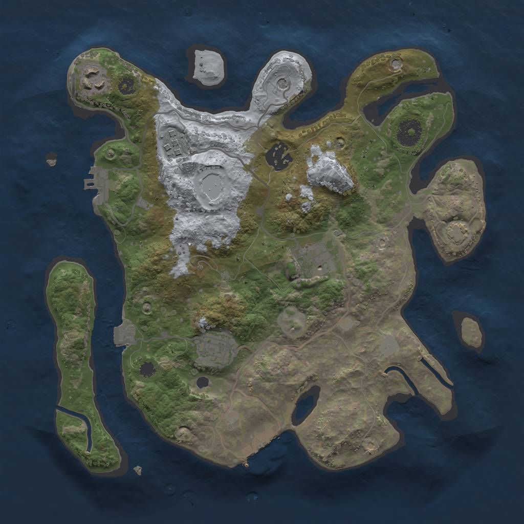 Rust Map: Procedural Map, Size: 3000, Seed: 1654461428, 12 Monuments