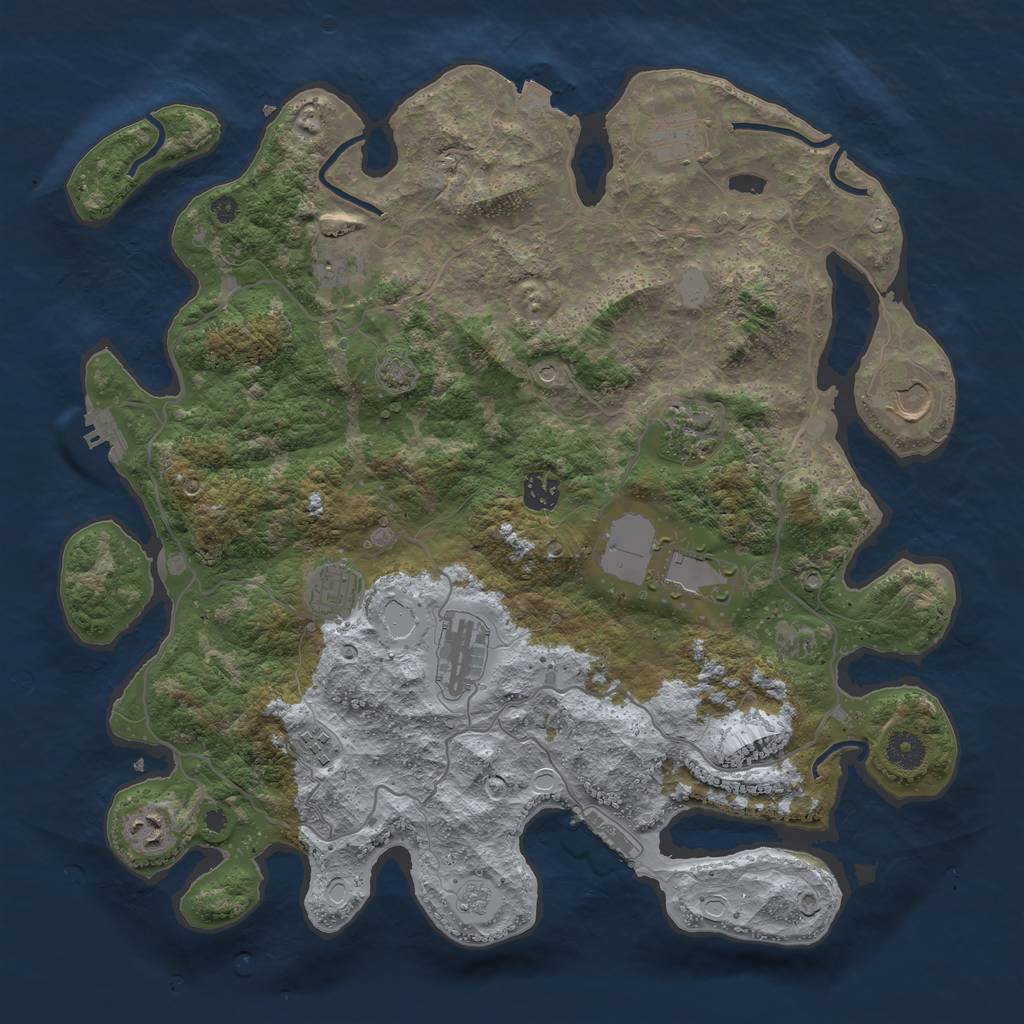 Rust Map: Procedural Map, Size: 4000, Seed: 1173689957, 18 Monuments