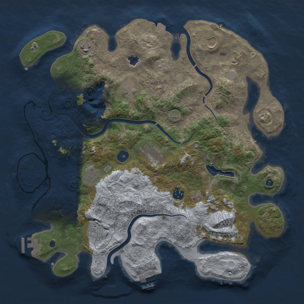 Rust Map: Procedural Map, Size: 4000, Seed: 1173689957, 14 Monuments