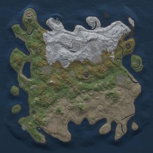 Thumbnail Rust Map: Procedural Map, Size: 4000, Seed: 1256692192, 16 Monuments