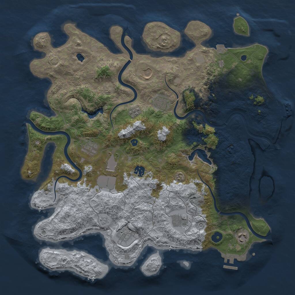Rust Map: Procedural Map, Size: 4166, Seed: 1566, 15 Monuments