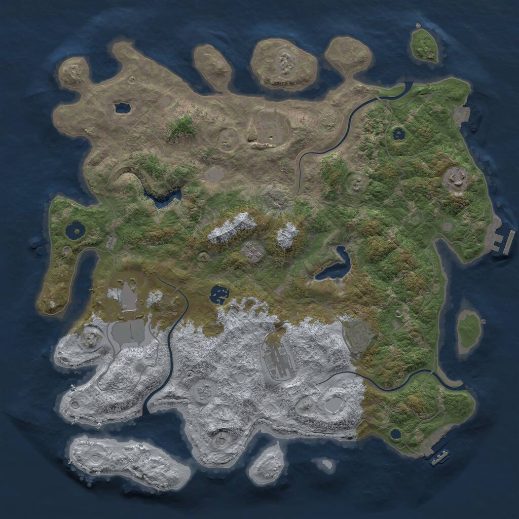 Rust Map: Procedural Map, Size: 4166, Seed: 1566, 13 Monuments