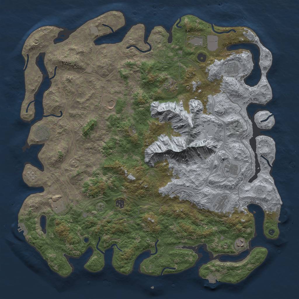 Rust Map: Procedural Map, Size: 5000, Seed: 155740049, 19 Monuments
