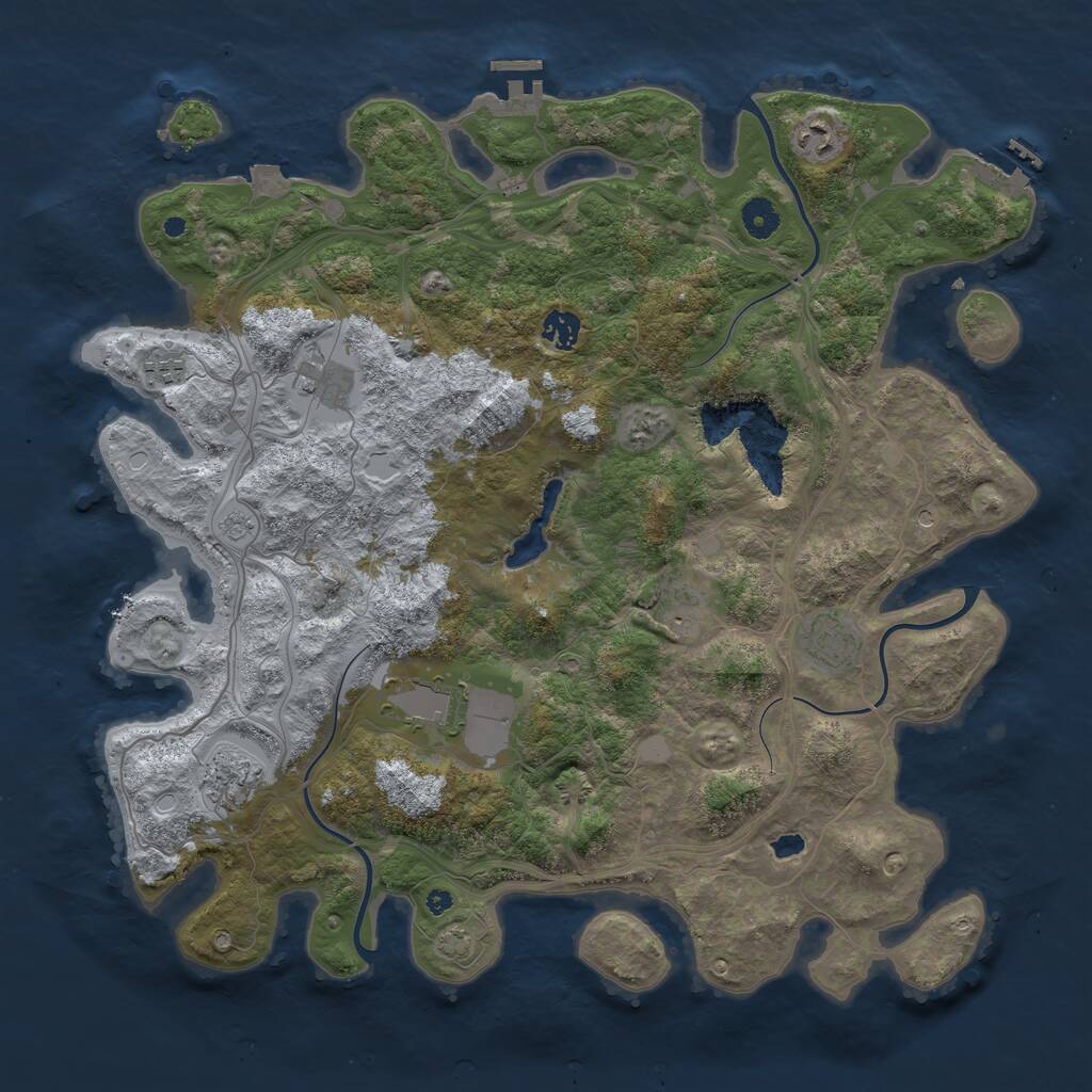 Rust Map: Procedural Map, Size: 4250, Seed: 1380405084, 14 Monuments