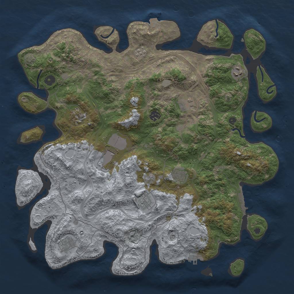 Rust Map: Procedural Map, Size: 4250, Seed: 25453, 17 Monuments