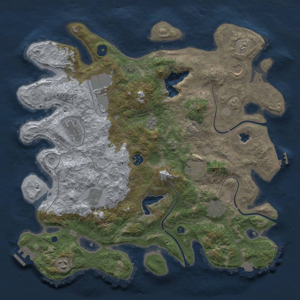 Rust Map: Procedural Map, Size: 4050, Seed: 3877622, 15 Monuments