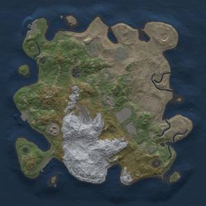 Thumbnail Rust Map: Procedural Map, Size: 3500, Seed: 1243092726, 16 Monuments