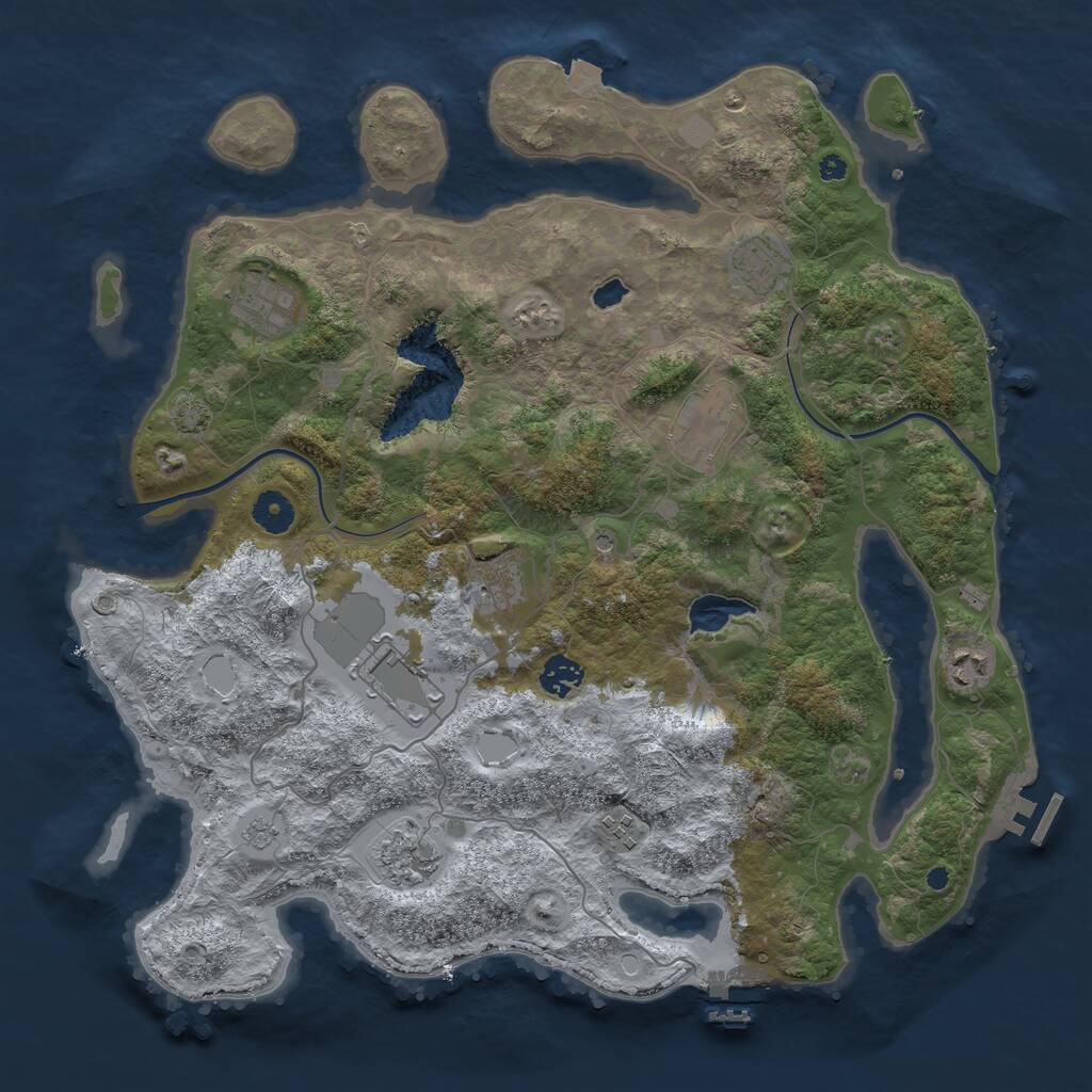 Rust Map: Procedural Map, Size: 4000, Seed: 461267118, 15 Monuments