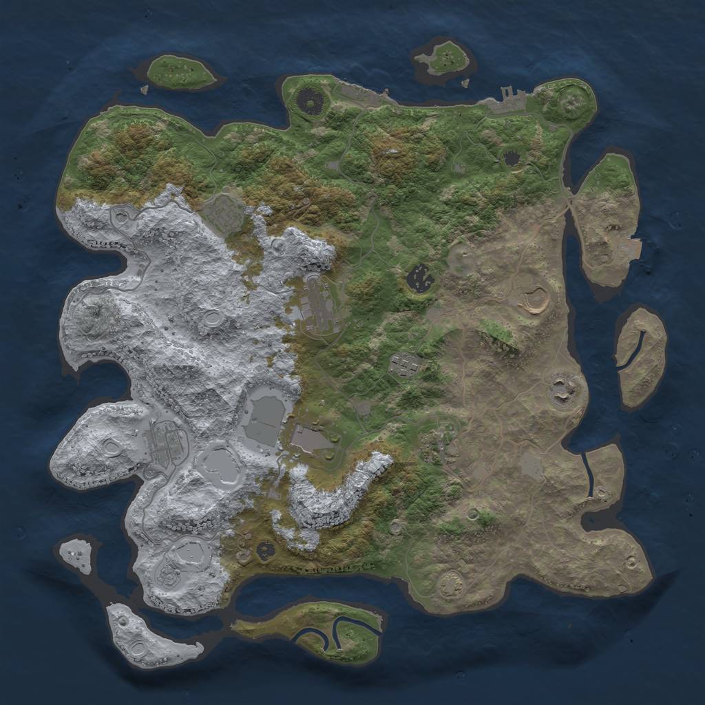Rust Map: Procedural Map, Size: 3944, Seed: 15000000, 17 Monuments