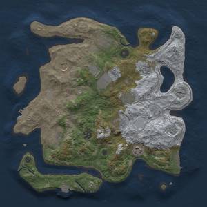 Thumbnail Rust Map: Procedural Map, Size: 3500, Seed: 1111470610, 18 Monuments