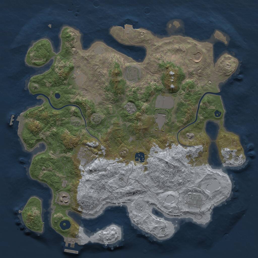 Rust Map: Procedural Map, Size: 3750, Seed: 292638, 15 Monuments